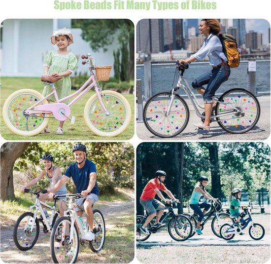 Kinderfiets spaakkralen - set van 210 - Fiets spaken versiering kralen - Glow in the dark - Spaakkralen - Fietskralen kind - Spaak Reflectoren - Spaak Versiering - Multicolor - Kunststof - Decoraties voor meisjes en jongens van Kinder — afbeelding 4
