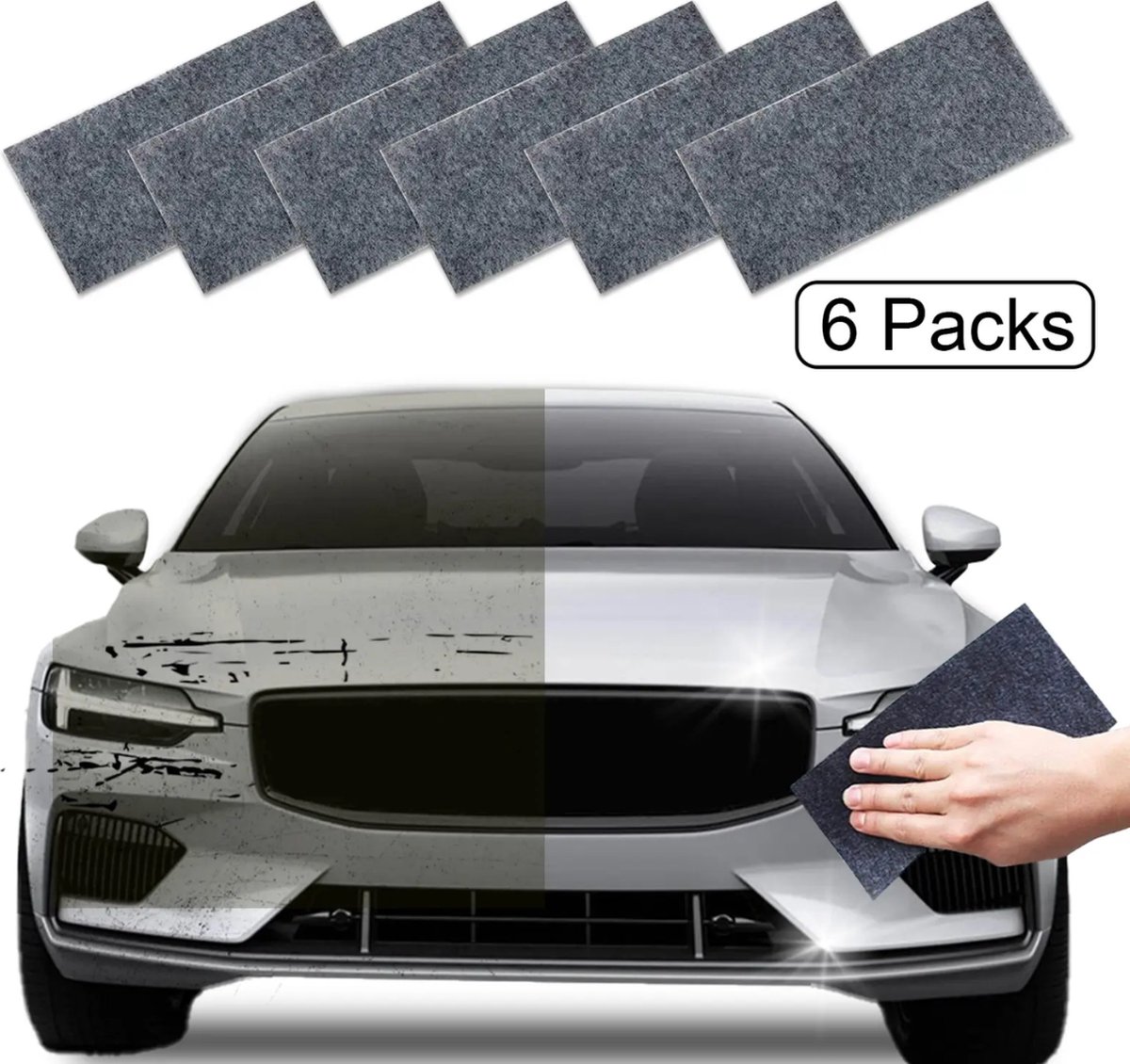 Goedkoopste Autolak Krasverwijderaar Krasreparatiedoekje - Microvezeldoekjes Professional - Nano Sparkle Doek - 6 Stuks - KELERINO.