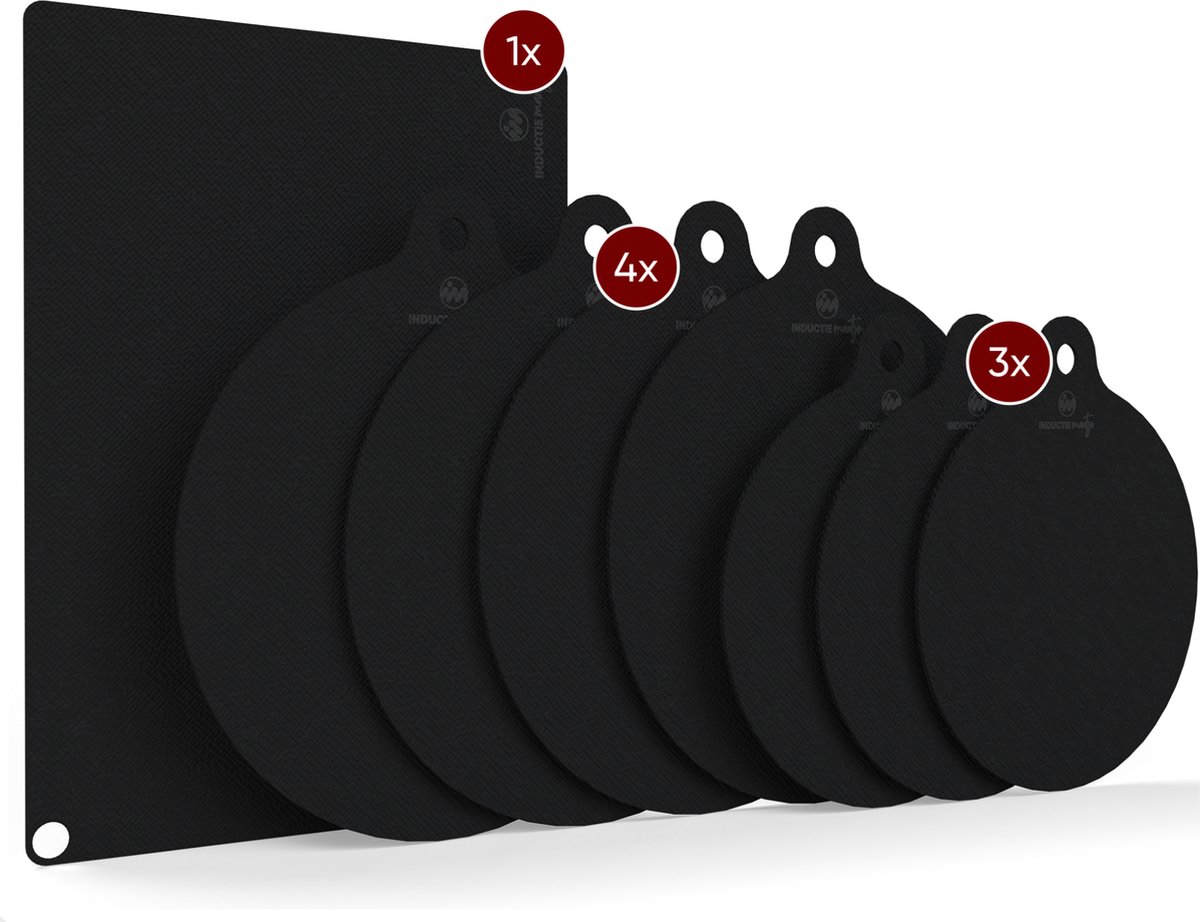 Inductie Maatje® - De Originele Inductie Beschermer - Alles-in-1 set - Bescherming tot 300°C - Antislip - Vernieuwde versie - 8 stuks