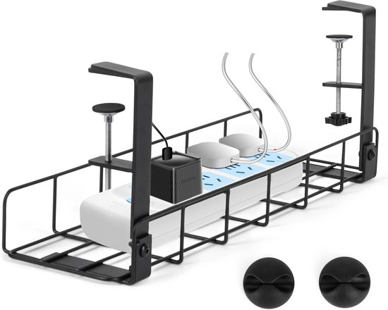 Desqo kabelgoot bureau – kabel organiser – kabeldoorvoer  – 4.5 KG draagkracht- 39 CM krasvrije kabelbox