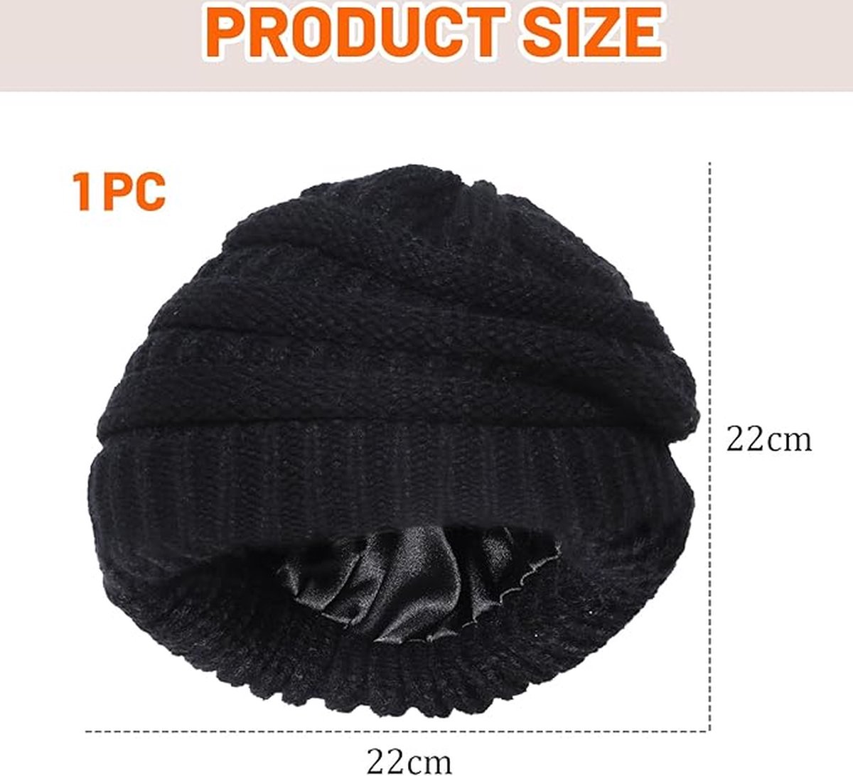 Hat Hut Satijnen Gevoerde Wintermuts voor Dames Heren, Warme Beanie voor Haar Zijden Voering Skihoed Zachte Unisex Muts met Manchetten (DE/NL/SE/PL, Alfabetisch, One size, Monterey Blauw