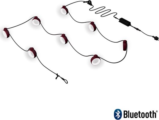 Foto: Fermob hoopik outdoor lichtslinger 6 2 m cerise noir