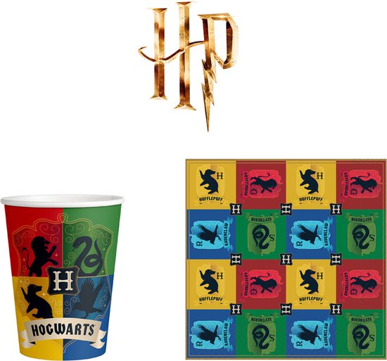 Harry Potter Party Set Servetten (16stuks) + Harry Potter 250 ML Cups - 8 stuks Verjaardag- Feest