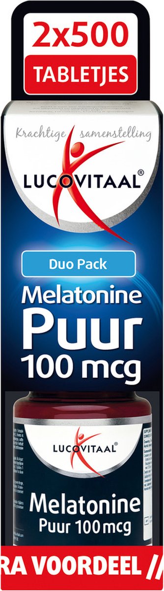 Lucovitaal Melatonine Puur 100 mcg Voedingssupplement - 2 x 500 Tabletten