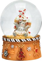 Wurm - Boule à neige - Souris - Souris pour gâteaux de sapin de Noël - Pain d'épices - Pain d'épices - Cadeau de Noël - Noël - Décoration de Noël - Ø 7 x 9cm - Polyrésine/verre