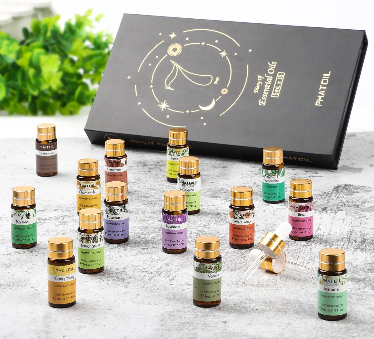 Goedkoopste Kado set - Giftset - Kadoset - Giftset vrouw - Kerst Kado - Aroma therapie - etherische olien - set 15 stuks - 5ml - aroma diffuser - aroma olie