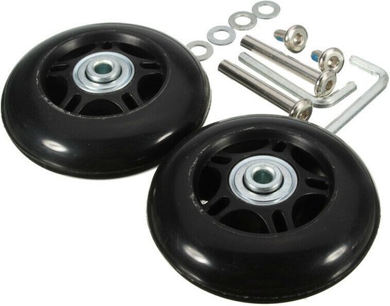 LOTOWELZON Lot de 2 roues de rechange pour valise, roues de patins à roulettes en caoutchouc 50/64/70/75/84/90 mm avec roulements ABEC-7 608ZZ de 8 mm (noir et transparent, diamètre extérieur 60 x LOTOWELZON Lot de 2 roues de rechange pour valise, roues de patins à roulettes en caoutchouc 50/64/70/75/84/90 mm avec roulements ABEC-7 608ZZ de 8 mm (noir et transparent, diamètre extérieur 60 x