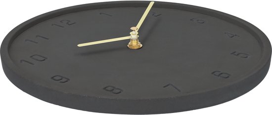 Karlsson Wandklok Charm - Staal Zwart Gouden wijzers - Small - 30cm - Rond - Staal - Klokken voor Woonkamer - Kantoor - Slaapkamer