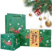 Kerstcadeauset, 12 stuks feestelijke vouwdozen voor geschenken, zachte