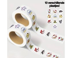 Sanrio Stickers Rol - 500 Stickers - Hello Kitty, Kuromi, My Melody, Cinnamoroll & Pompompurin - Kawaii Glitter Stickers - Voor Agenda, Cadeaus & Knutselen
