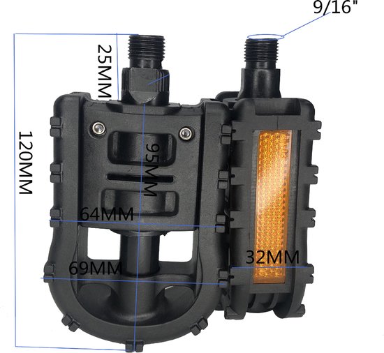 Pédale de vélo pliable HBS PD-fold-002 – Durable, antidérapante et facilement pliable