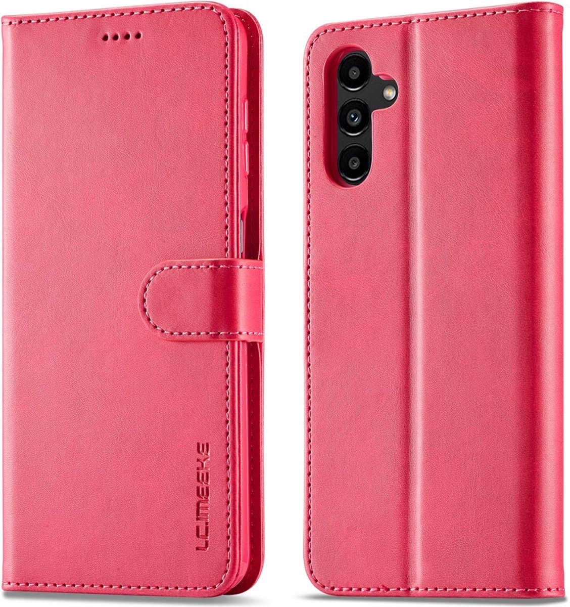 LC.IMEEKE Hoesje - Geschikt voor Samsung Galaxy A55 Hoesje - LC.IMEEKE Luxe Book Case - Roze