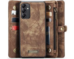 CaseMe Hoesje - Geschikt voor Samsung Galaxy A34 Hoesje - CaseMe 008 2-in-1 Book Case & Back Cover met Portemonnee - Bruin