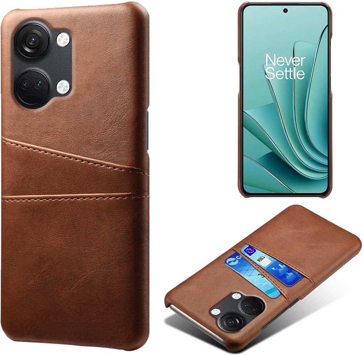 Coverup Hoesje - Geschikt voor OnePlus Nord 3 Hoesje - Coverup Dual Card Back Cover - Bruin