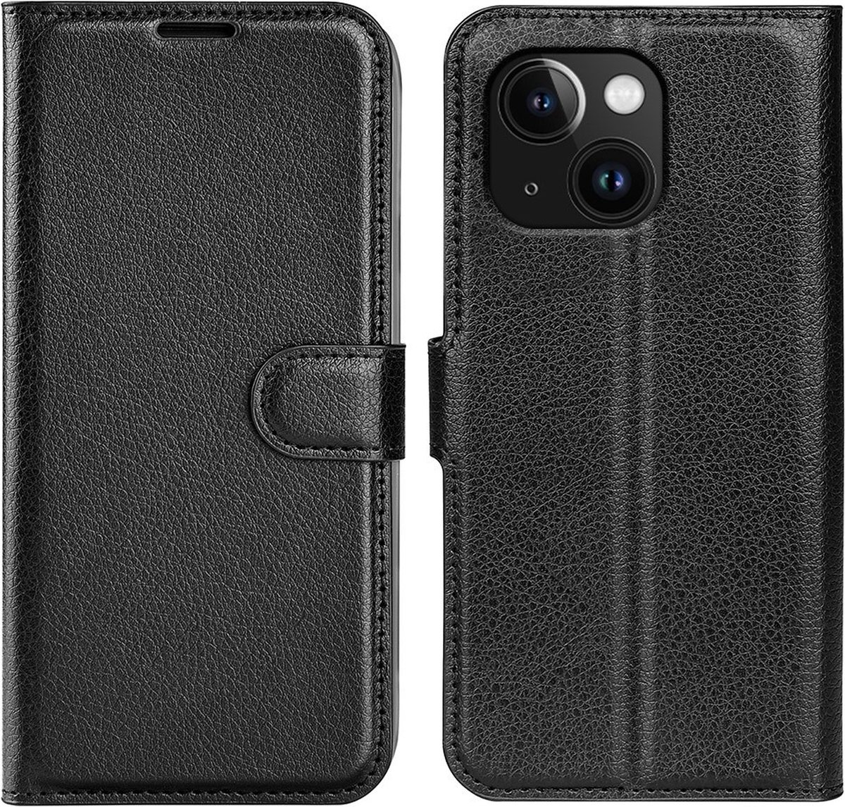 Coverup Book Case - Geschikt voor iPhone 15 Plus Hoesje - Zwart