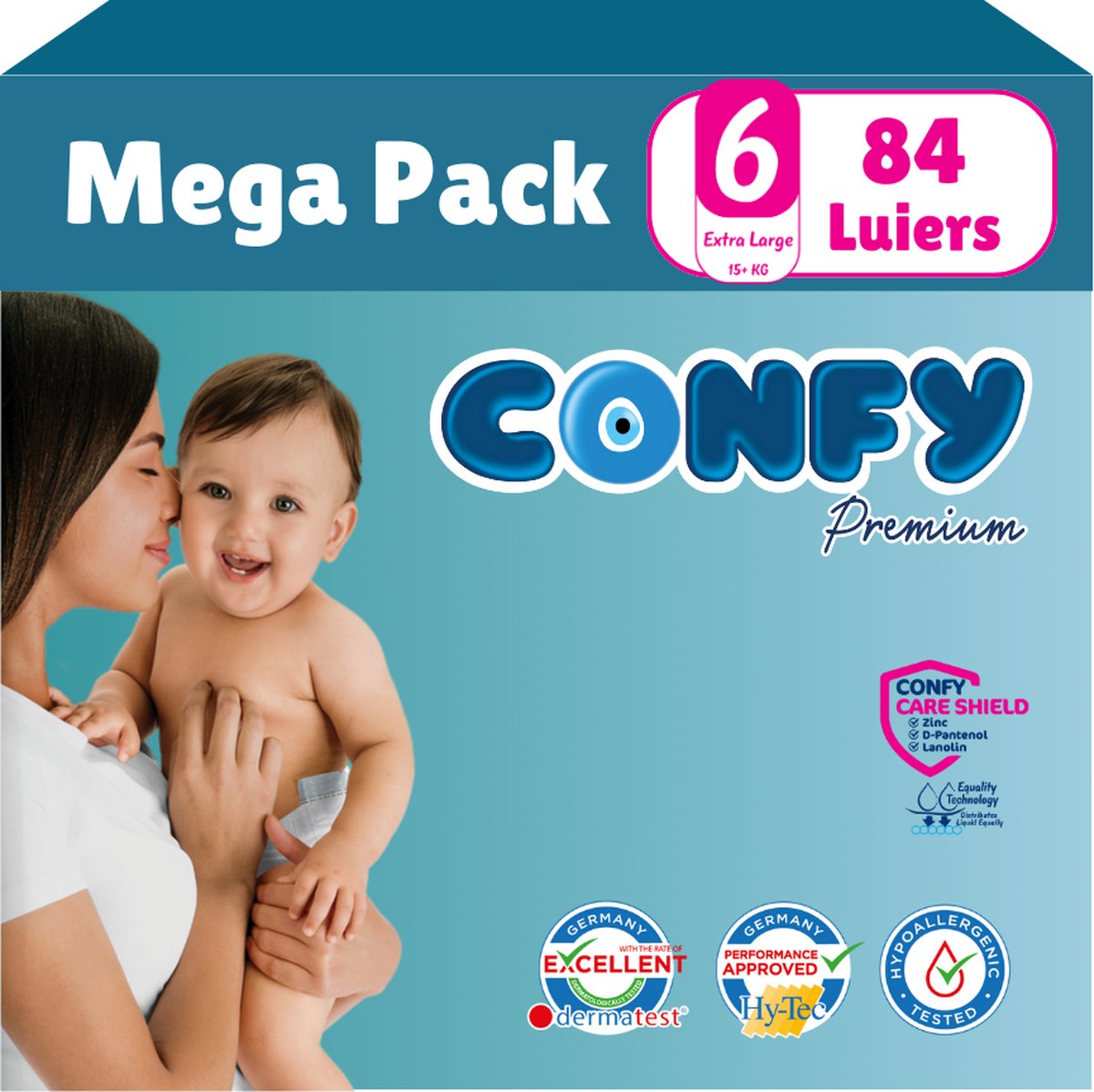 Goedkoopste Confy Premium - Maat 6 (15 ) - 84 luiers – Mega Pack