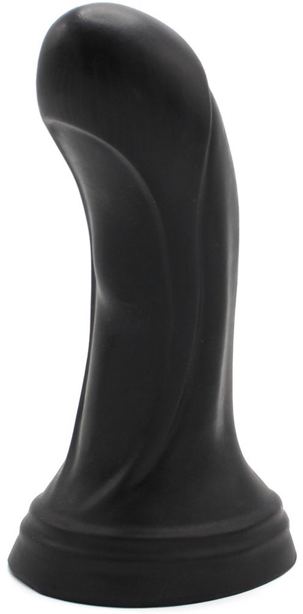 Dinoo - XXL Anaal Dildo Met kromming Van TPE - Zwart
