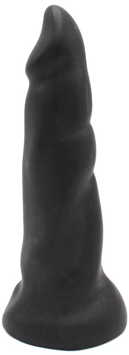 Dinoo - XXL Anaal Dildo Met dikke ribbels En puntige eikel Van TPE - Zwart