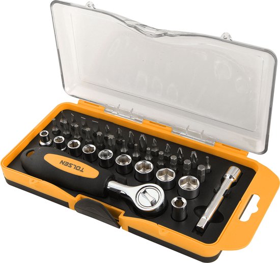 RYOBI - Case 127 Gemengde Accessoires: 13 Metaalboren, 7 Doppen, 81 Bits 25 mm PH/PE/TX/HEX/SQ/SL, 50 Bits 50 mm PH/PZ/SL/SQ, 1 Deur - RAK127DDSD