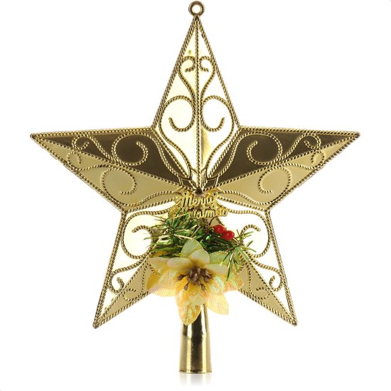 Kerstboomtop in stervorm - Ster voor de kerstboomtop - Kerstboomversieringen - Kerstboomversieringen van kunststof