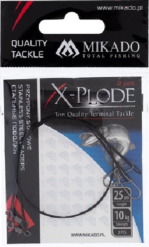 Mikado Stalen Onderlijn 25 cm - Roofvis Onderlijn 10 kg - met Wartel & Snap - 2 Stuks van Mikado — afbeelding 3