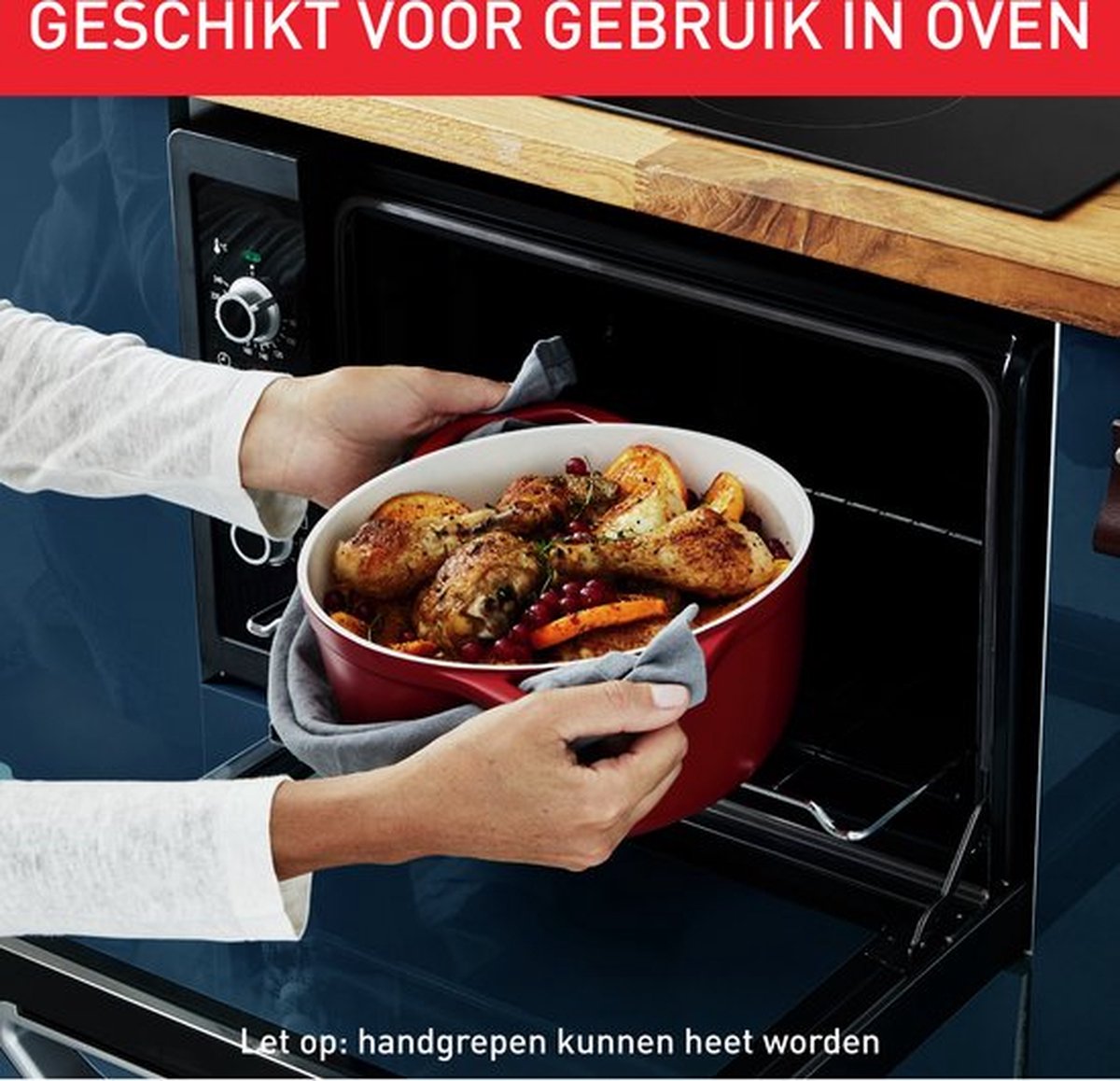 Tefal 24 cm gegoten aluminium braadpan, 4-5 personen, inductie