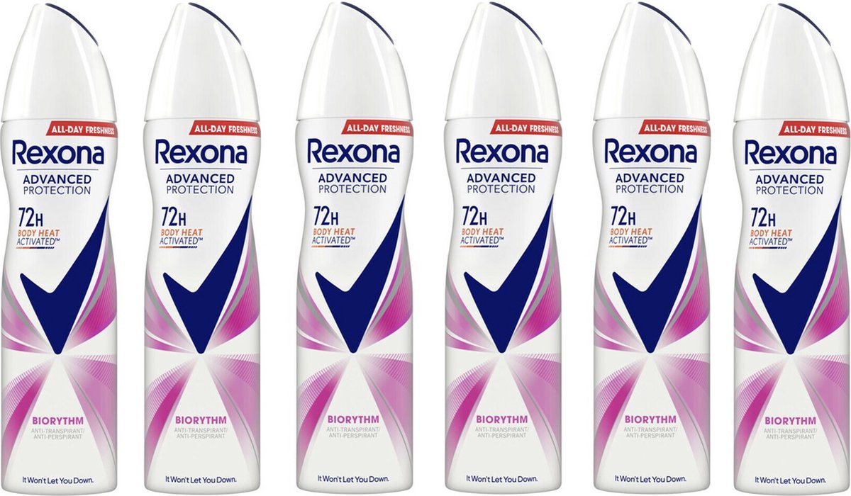 Goedkoopste Rexona Deospray Biorythm - Voordeelverpakking 6 x 150 ml