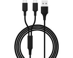 Smrter SMRTER_HYDRA_DUO_C_BK USB-laadkabel USB 2.0 USB-A stekker, USB-C stekker 1.20 m Zwart
