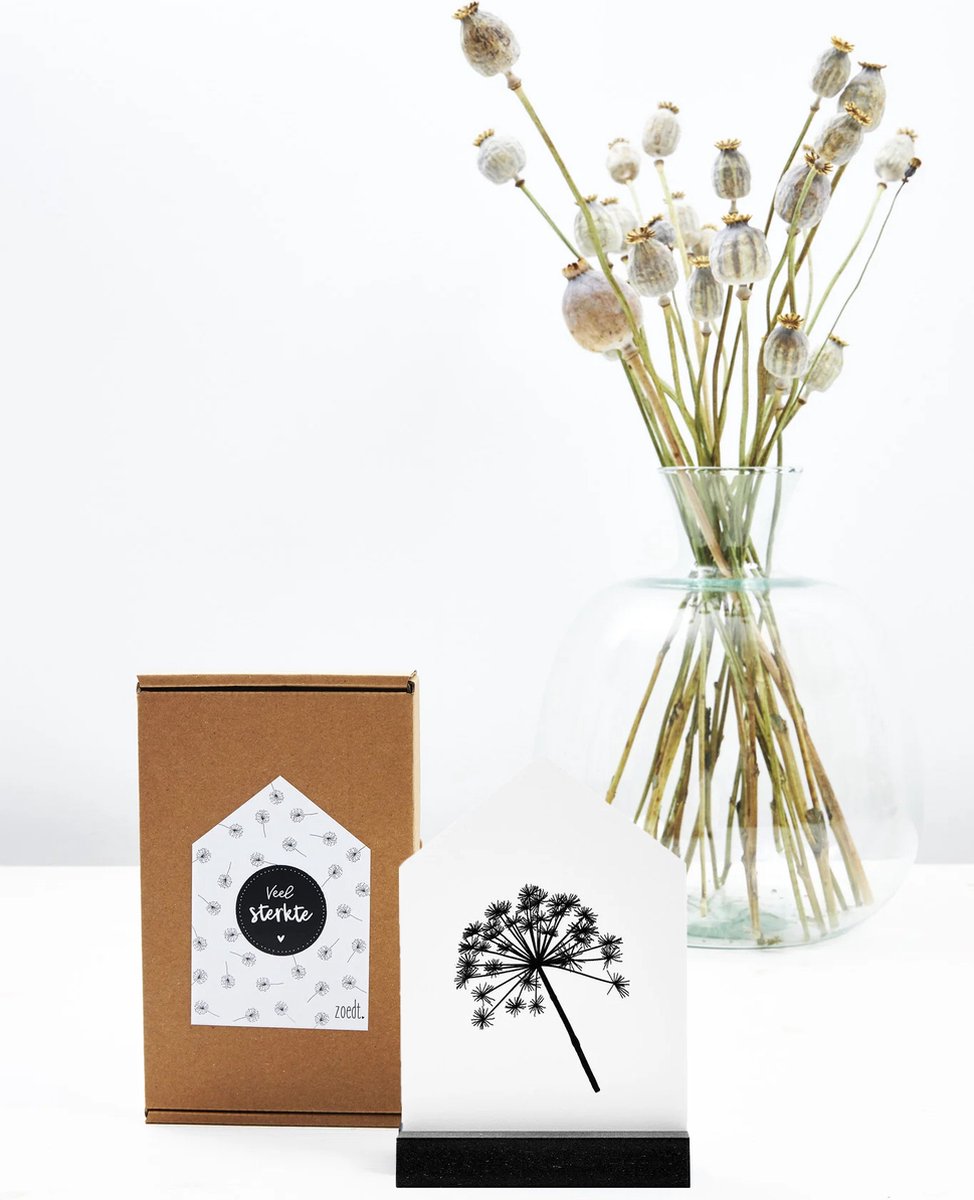 Zoedt - Cadeaupakketje - Veel sterkte - Huisje - Zwart/Wit