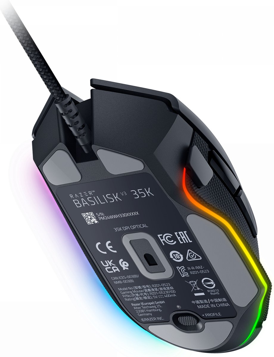Razer Basilisk V3 35K - Optische Gaming Muis - RGB - 35000 DPI - Zwart thumbnail 5