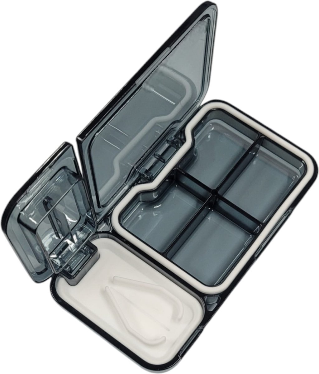 Goedkoopste pillensnijder Bewaardoosje voor Pillen met 4 vakjes zonder dagaanduiding - 12 x 6 cm