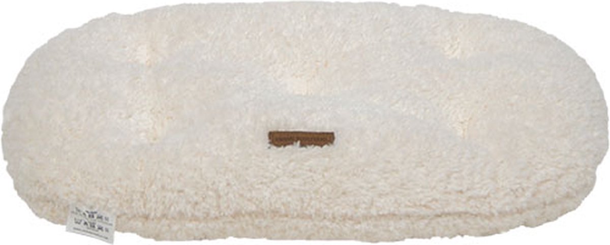 Animal Boulevard CURL PLUSH Ovaal Kussen - Kleur: Wit - Maat XS: 55x40x7 cm