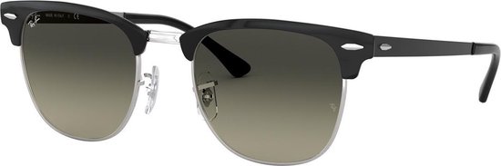 Ray-Ban Clubmaster Metal Silver-coloured Top Black Zonnebril  - Zwart
