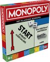 Monopoly bordspel doos met rode, blauwe en groene zijkanten. De voorkant toont het Monopoly logo en de 'START' vak met een auto speelfiguur.