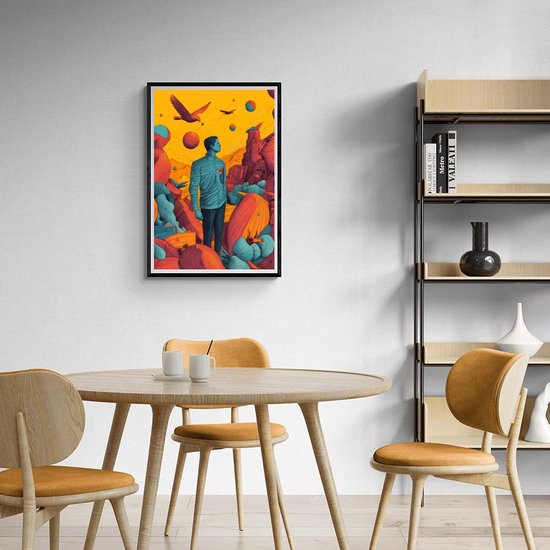 Homme Affiche | Affiche Nature | Portrait Affiche | Animaux Poster | Affiche artistique| Affiche colorée | Affiche atmosphérique | 60x90cm | Décoration murale | Affiche murale | 4231MT | Convient pour l'encadrement