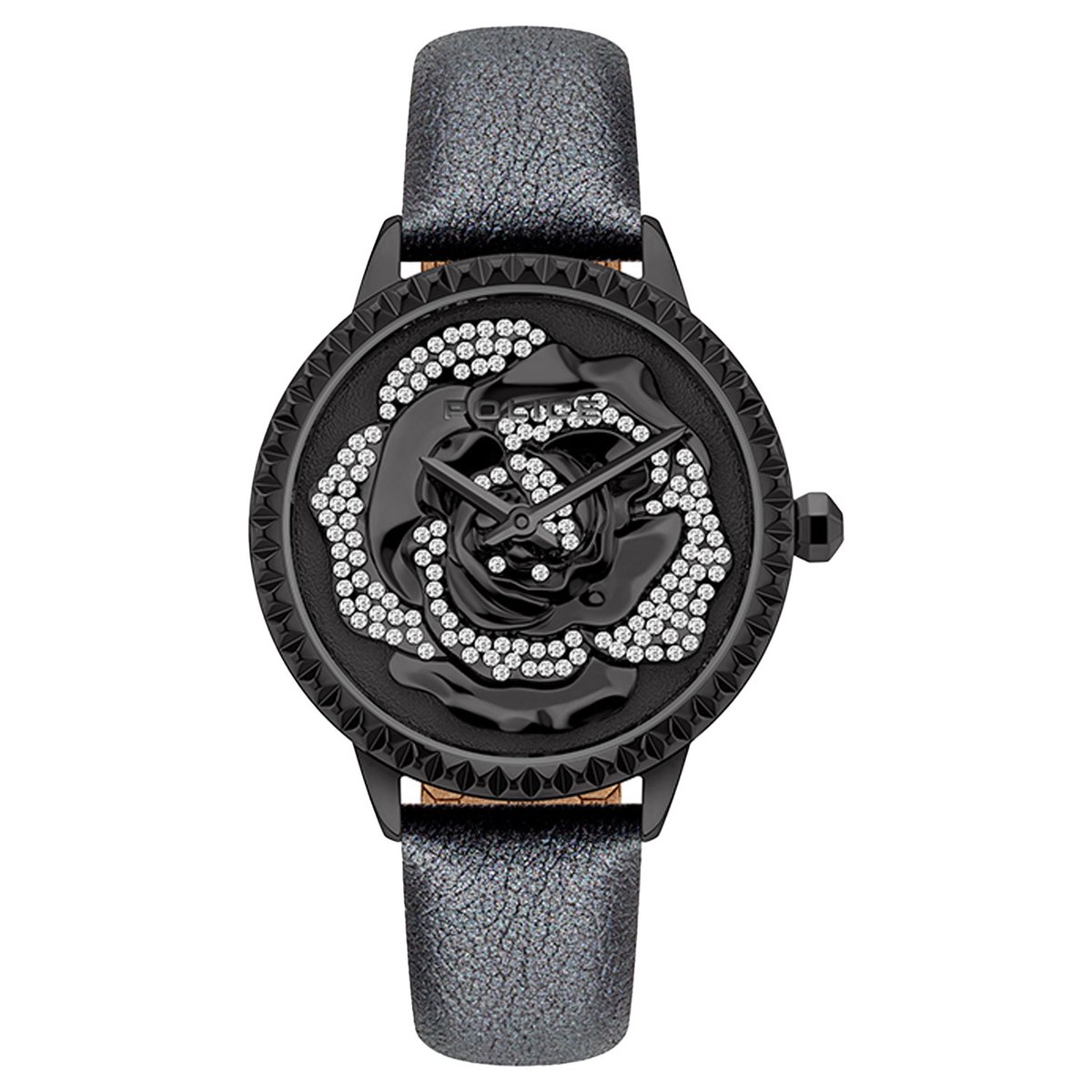 Police Zwart Leren Horloge Met Stijlvol Quartz Mechanisme