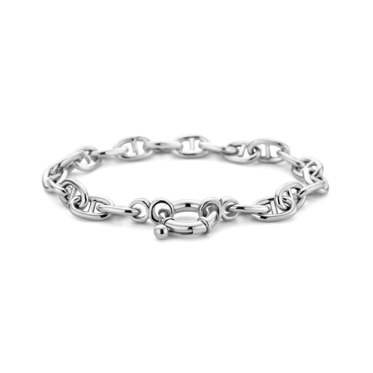 Zilver Gerhodineerd Armband Marine Met Groot Springslot 7,1 Mm 19 Cm 1336494