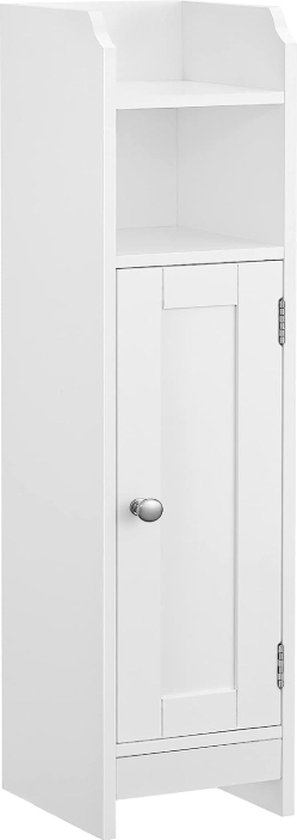 MIRA Home - Toiletkast - Badkamerkast - Toiletmeubel - Wit - Spaanplaat - 20x18x80