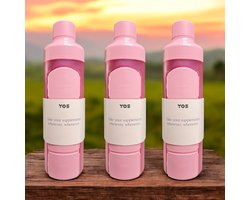 YOS SUPERSALE 3 x Bottle Daily Pink - 3 stuks