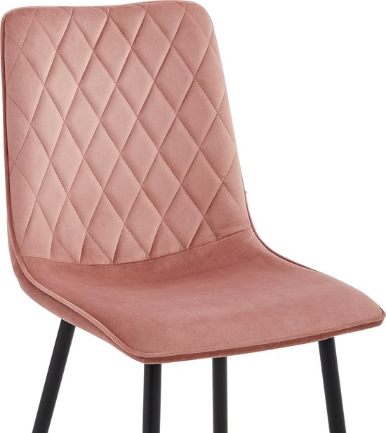 Colenis® - Chaises de salle à manger Elise - Lot de 6 - Rose - Velours - Industriel