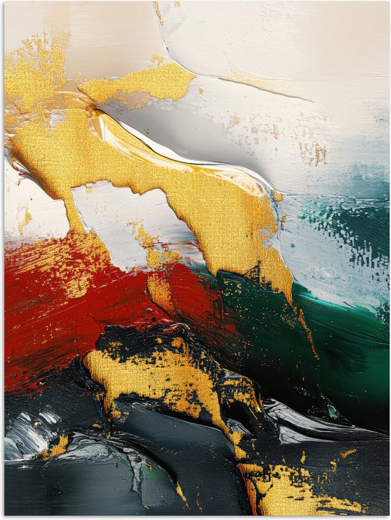 Poster 120x160 cm - Modern - Kerst - Abstract - Goud - Posters - Kamer decoratie - Wanddecoratie woonkamer - Muurdecoratie slaapkamer XXL - Kerstversiering - Kerstdecoratie voor binnen - Kerstmis