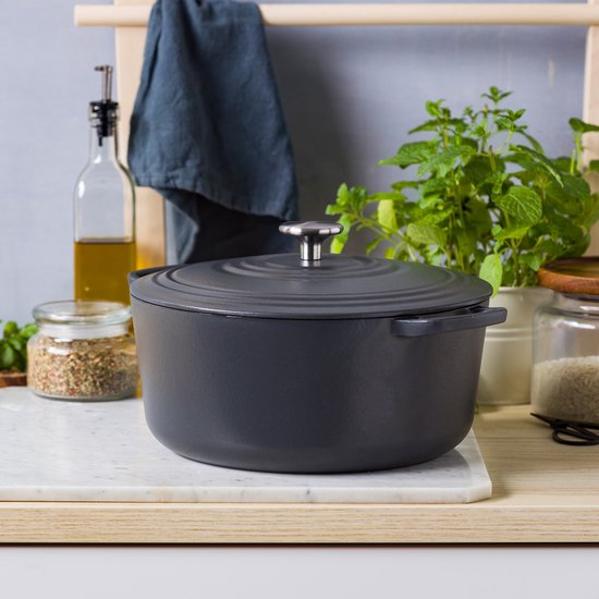 BK Bourgogne braadpan 28cm/6.7L Earl Grey - gietijzer - inductie