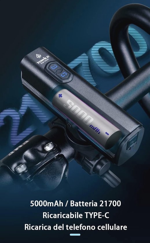 Oplaadbare Fietsverlichting met Draadloze Afstandsbediening 1800