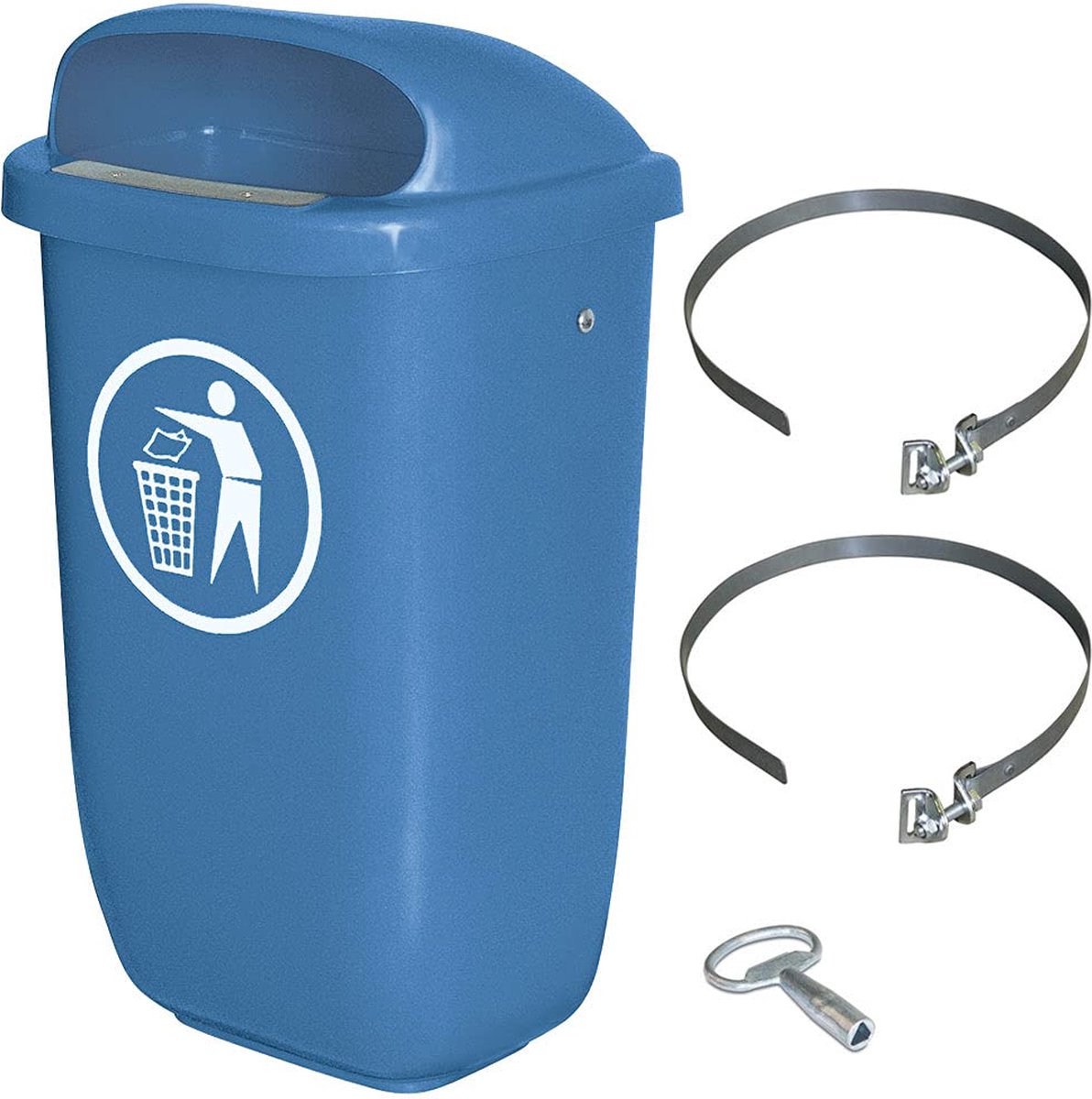 Goedkoopste Afvalcontainer Buiten 50 Liter - Weerbestendig met Klemband en Vergrendelbaar Deksel