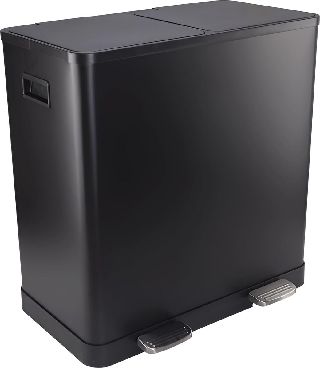 Goedkoopste Prullenbak voor Afvalscheiding - Vuilnisbak 60 Liter met Soft-Close Deksel en Uitneembare Emmers