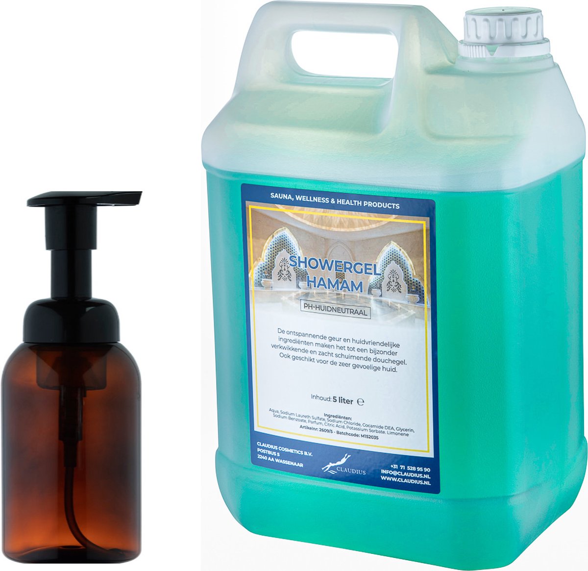 Goedkoopste Zeepdispenser 300 ml amber bruin hervulbaar 5 liter Showergel Hamam navulling