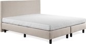 Boxspring Sofia Luxe 140x200 inc wit matras glad hoofdbord Beige