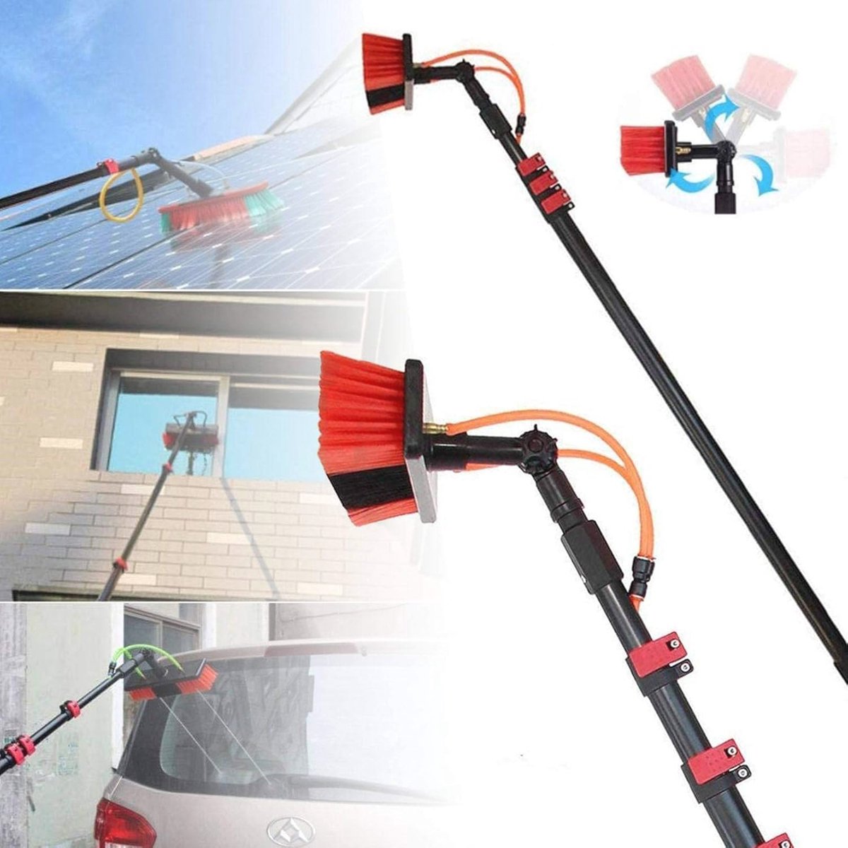 Telescopische Venster Reinigingsborstel 6.8-11M - Uitschuifbare Waterfed Cleaner voor Ramen en Serres