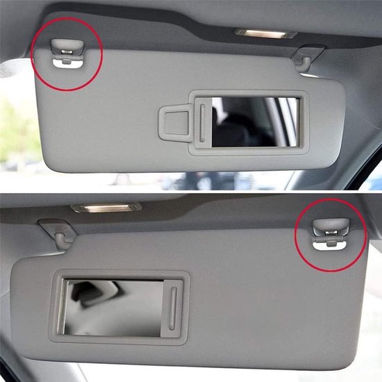 Autozonneklep - Cliphaak - Zonneklep Hhaken voor de Auto - Binnenhaken voor Zonnekleppen - Autohouder voor Zonneklep - Geschikt Voor Audi A3A4LA5A6LQ5Q3 - Grijs van Merkloos — afbeelding 3