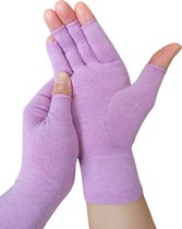 KANGKA® Reuma Compressie Handschoenen Maat L - Paars - voor Artrose, Reuma, Artritis, RSI, CTS - Open Vingertoppen - Unisex